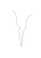 Two Faces In Profile Line Art | Crea il tuo poster