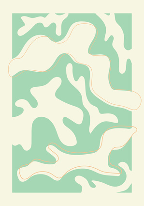 Green And Beige Abstract Art