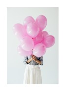 Woman Holding Pink Balloons | Crea il tuo poster